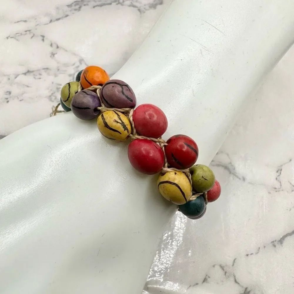 Colorful seed beaded bracelet
